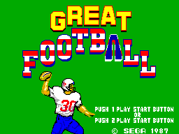 Great Football title screen for Sega Master System